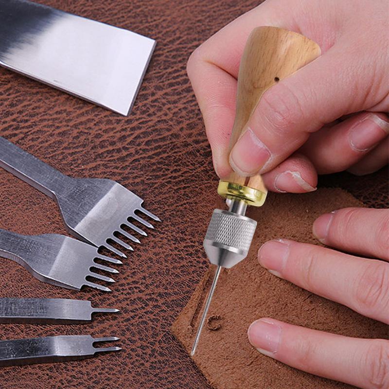 Beginner Leatherwork Kit - الجلود أداة العمل عدة المفروشات إصلاح