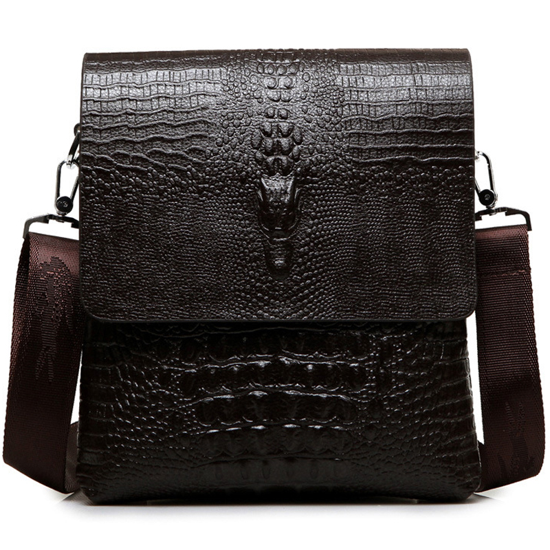 Leather Work Bag Men - حقيبة كتف من جلد التمساح للرجال