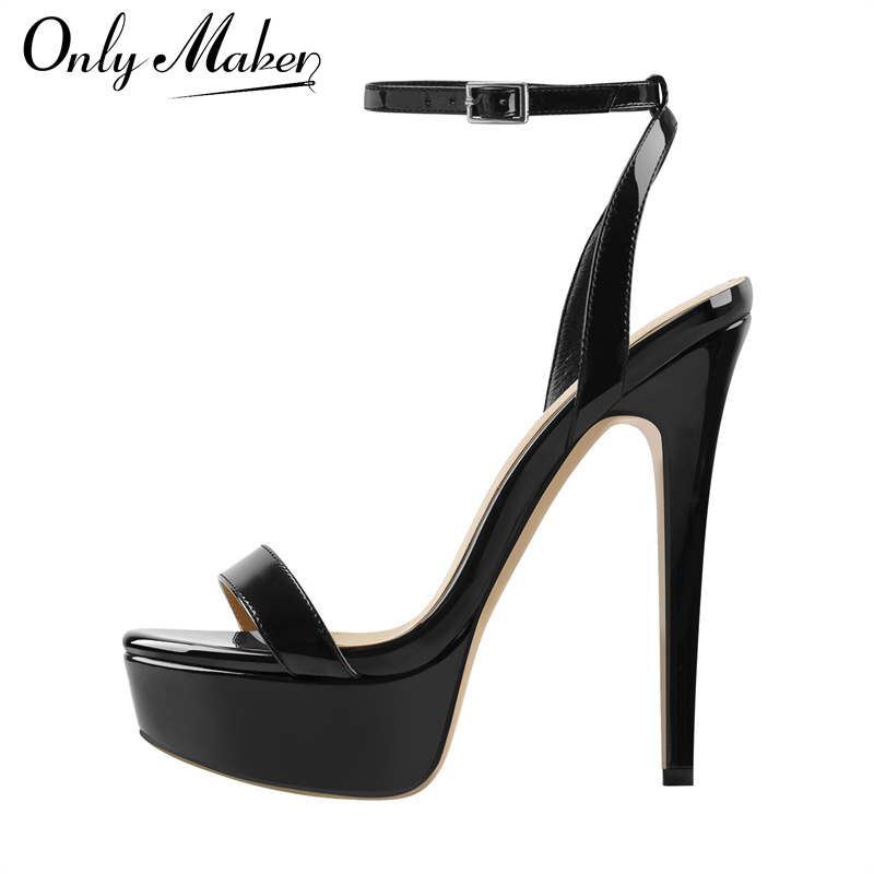 Leather Work Heels - Onlymaker النساء منصة خنجر عالية الكعب