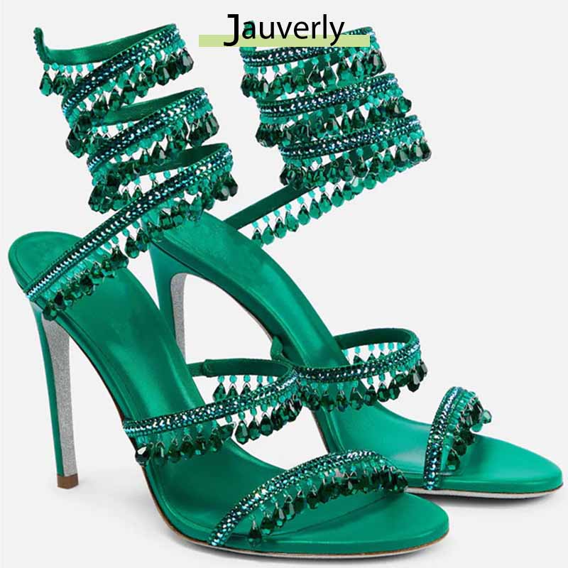 Leather Work Heels - صنادل نسائية جديدة بكعب عالٍ لعام