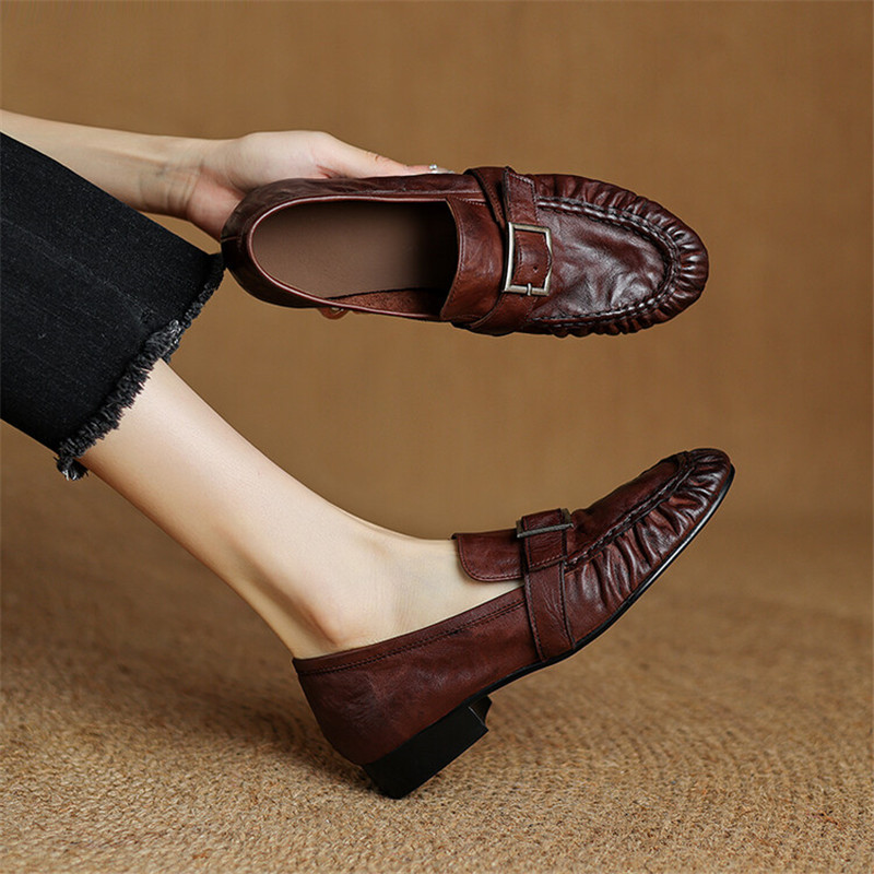 Leather Work Heels - أحذية بدون كعب من الجلد الطبيعي