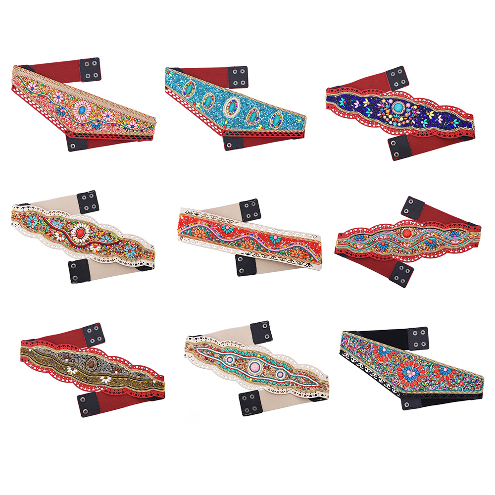 Leatherwork Jewelry - حزام خصر من خرز الأرز الملون