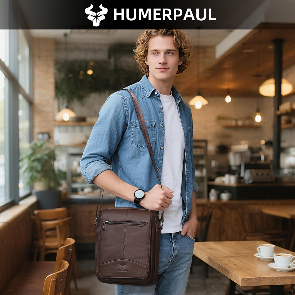حقيبة كروس من الجلد الطبيعي لل - مراجعة Leather Work Bag Men وسعره