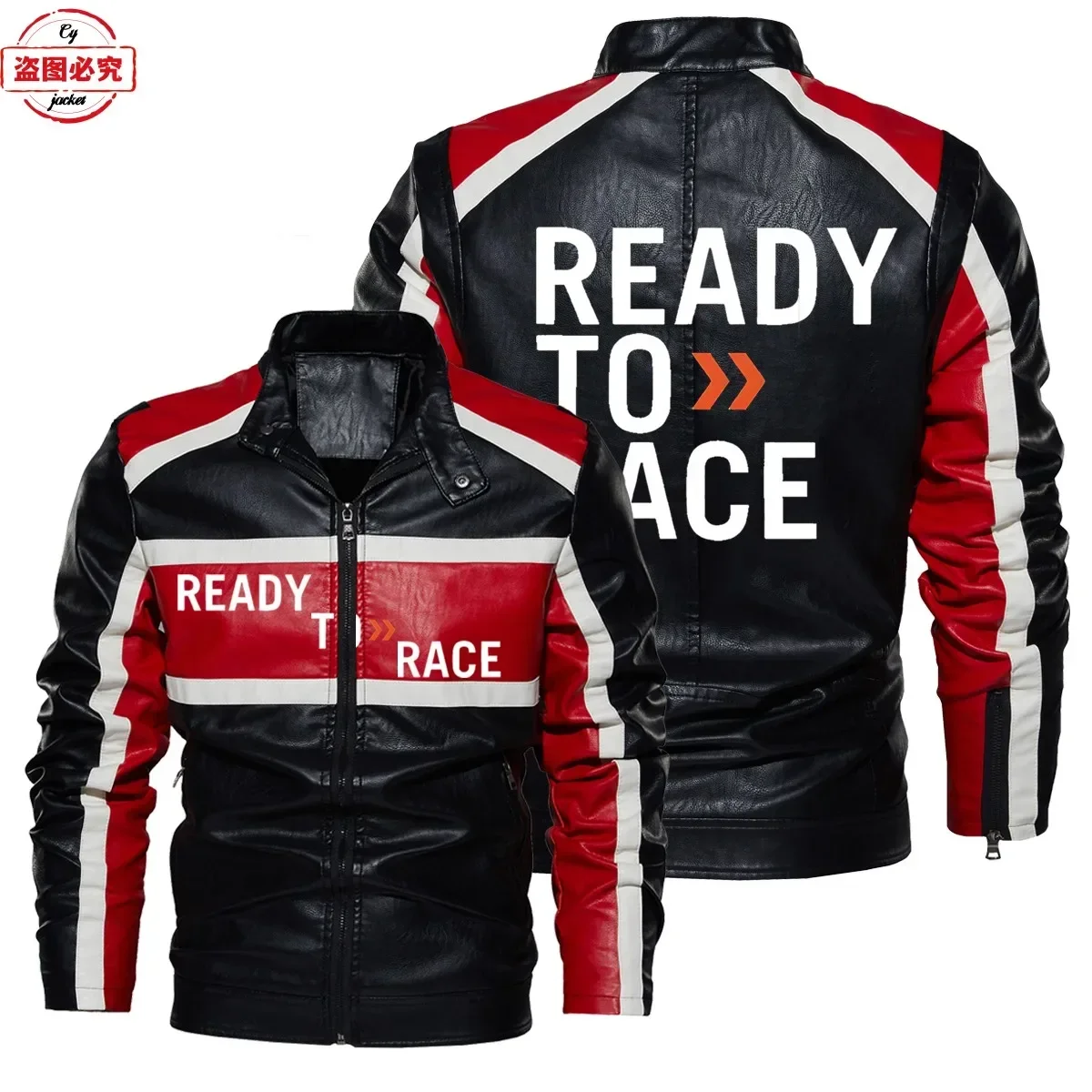 سترة جلدية مطبوعة بشعار Ready  - مراجعة Leather Work Jacket With Hood وسعره