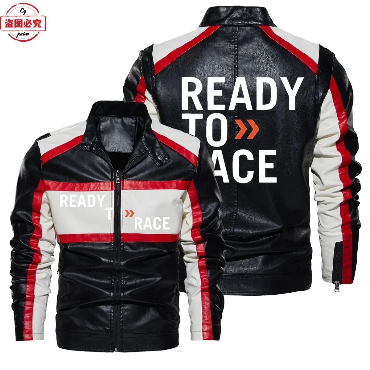 سترة جلدية مطبوعة بشعار Ready  - مراجعة Leather Work Jacket With Hood وسعره