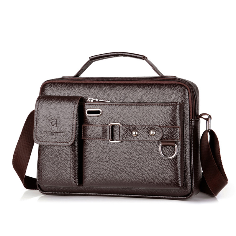 العلامة التجارية الرجال حقيبة  - مراجعة Leather Work Bag Men وسعره