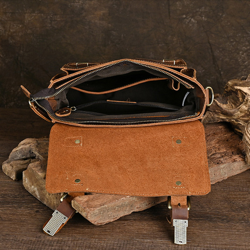 حقيبة ساعي جلد طبيعي قابل للتع - مراجعة Leather Work Bag Men وسعره