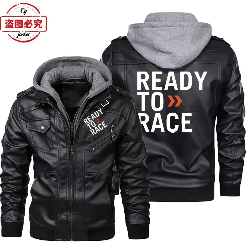 سترة جلدية مطبوعة بشعار Ready  - مراجعة Leather Work Jacket With Hood وسعره