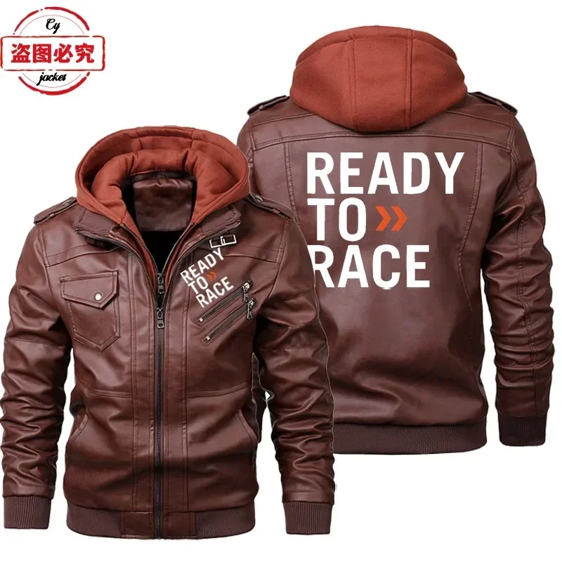 سترة جلدية مطبوعة بشعار Ready  - مراجعة Leather Work Jacket With Hood وسعره