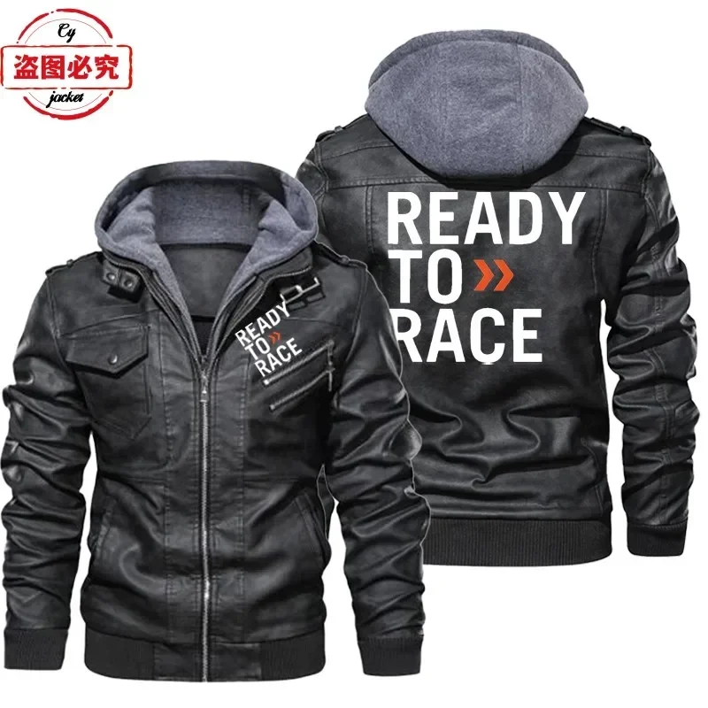 سترة جلدية مطبوعة بشعار Ready  - مراجعة Leather Work Jacket With Hood وسعره