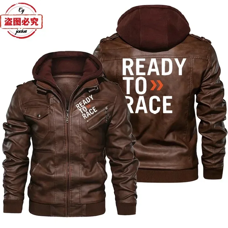 سترة جلدية مطبوعة بشعار Ready  - مراجعة Leather Work Jacket With Hood وسعره