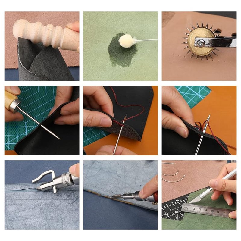 مجموعة أدوات العمل بالجلد AB08 - مراجعة Beginner Leatherwork Kit وسعره