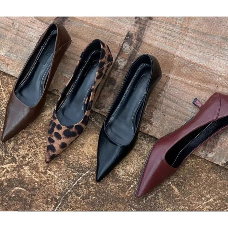 2024 المرأة مثير عالية الكعب ب - مراجعة Leather Work Heels وسعره