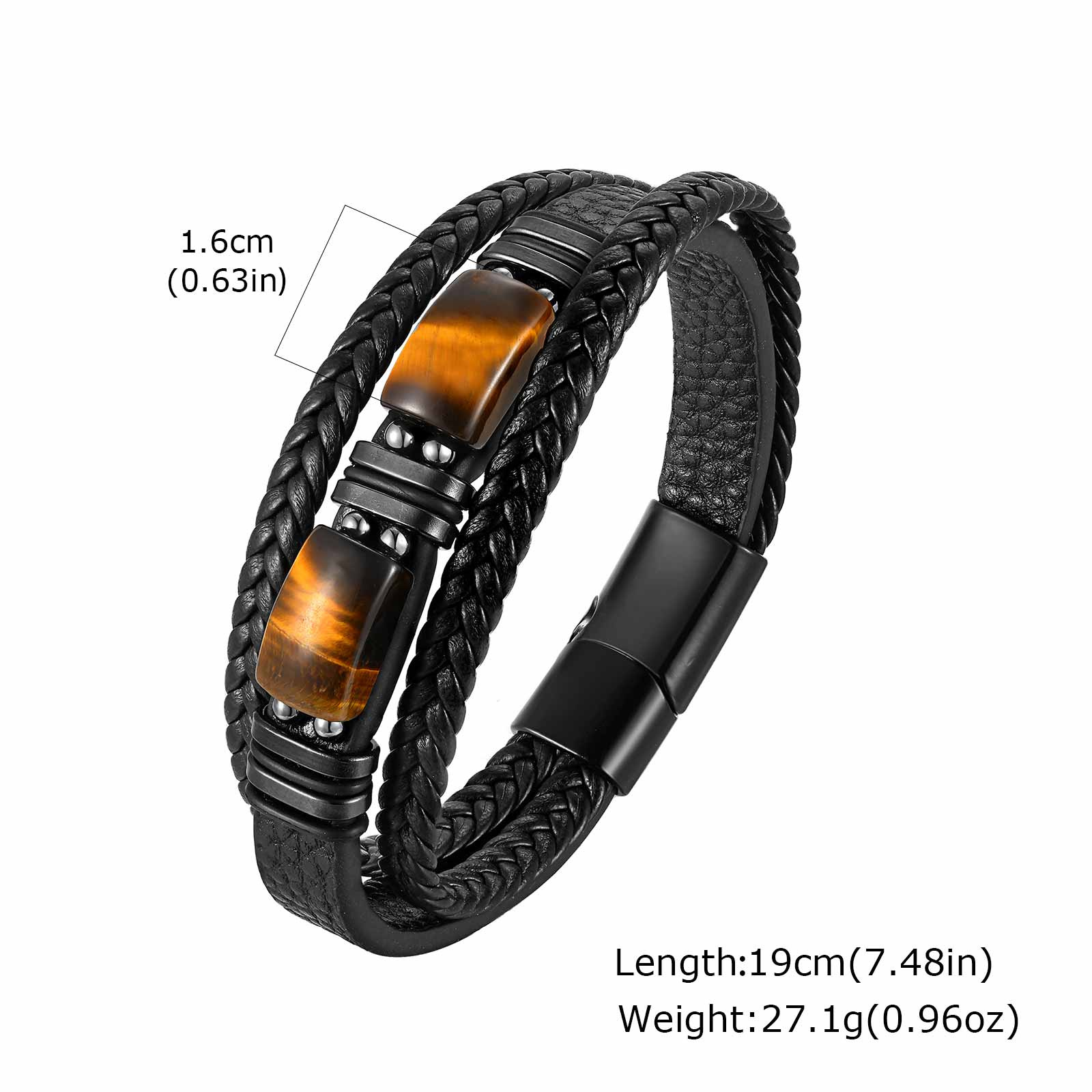 سوار رجالي من الجلد المضفر بحج - مراجعة Leatherwork Jewelry وسعره