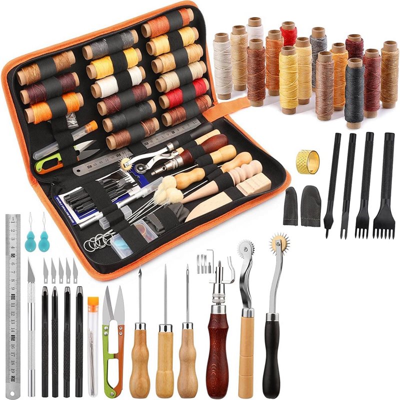 خيط مشمع A59Z، أداة تشكيل الحو - مراجعة Beginner Leatherwork Kit وسعره