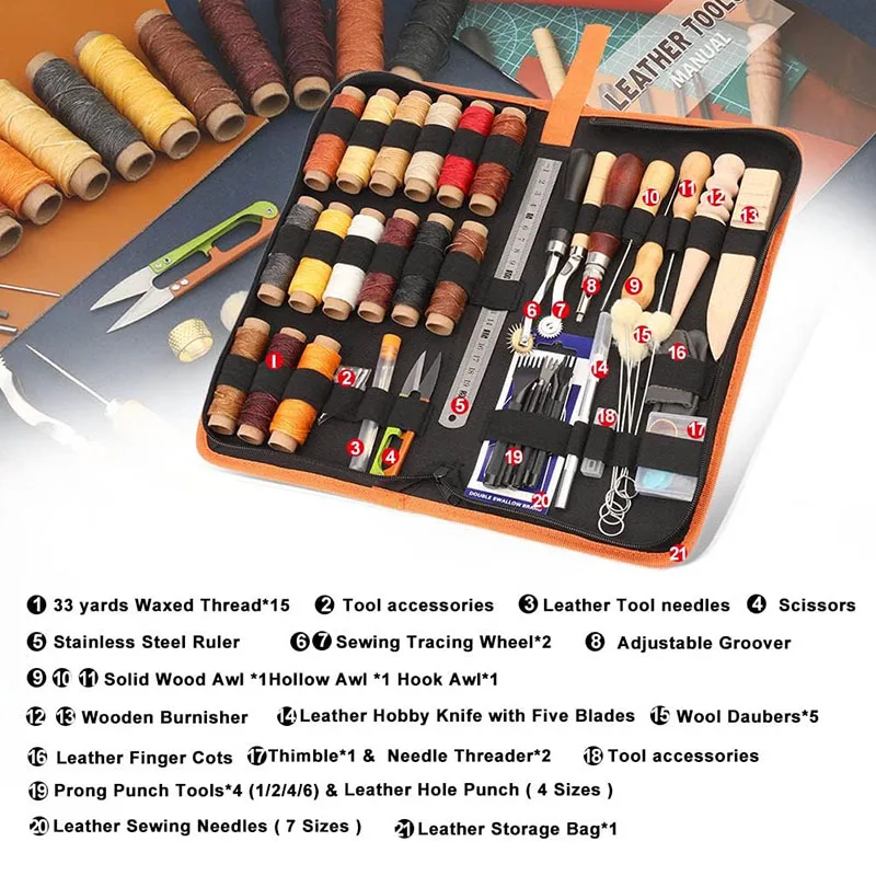 أدوات عمل بالجلد، طقم أدوات عم - مراجعة Beginner Leatherwork Kit وسعره