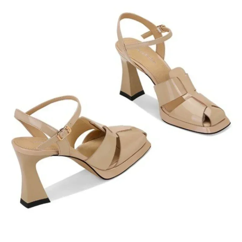 المرأة صنادل عالية الكعب موضة  - مراجعة Leather Work Heels وسعره