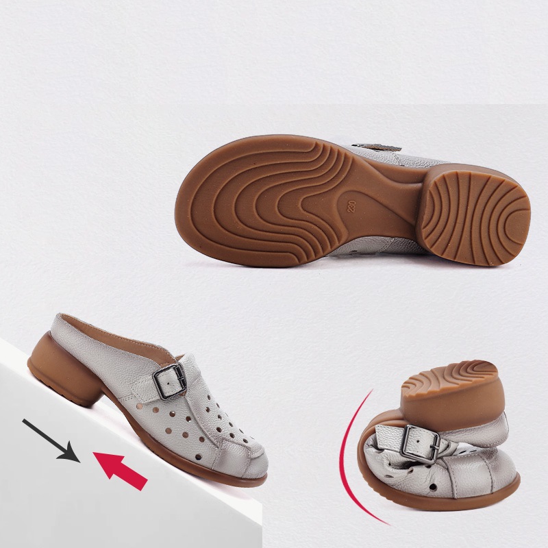 صنادل نسائية جديدة من جلد البق - مراجعة Leather Work Heels وسعره