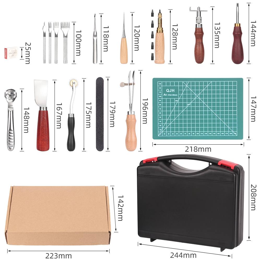 طقم أدوات الحرف الجلدية من كيو - مراجعة Beginner Leatherwork Kit وسعره