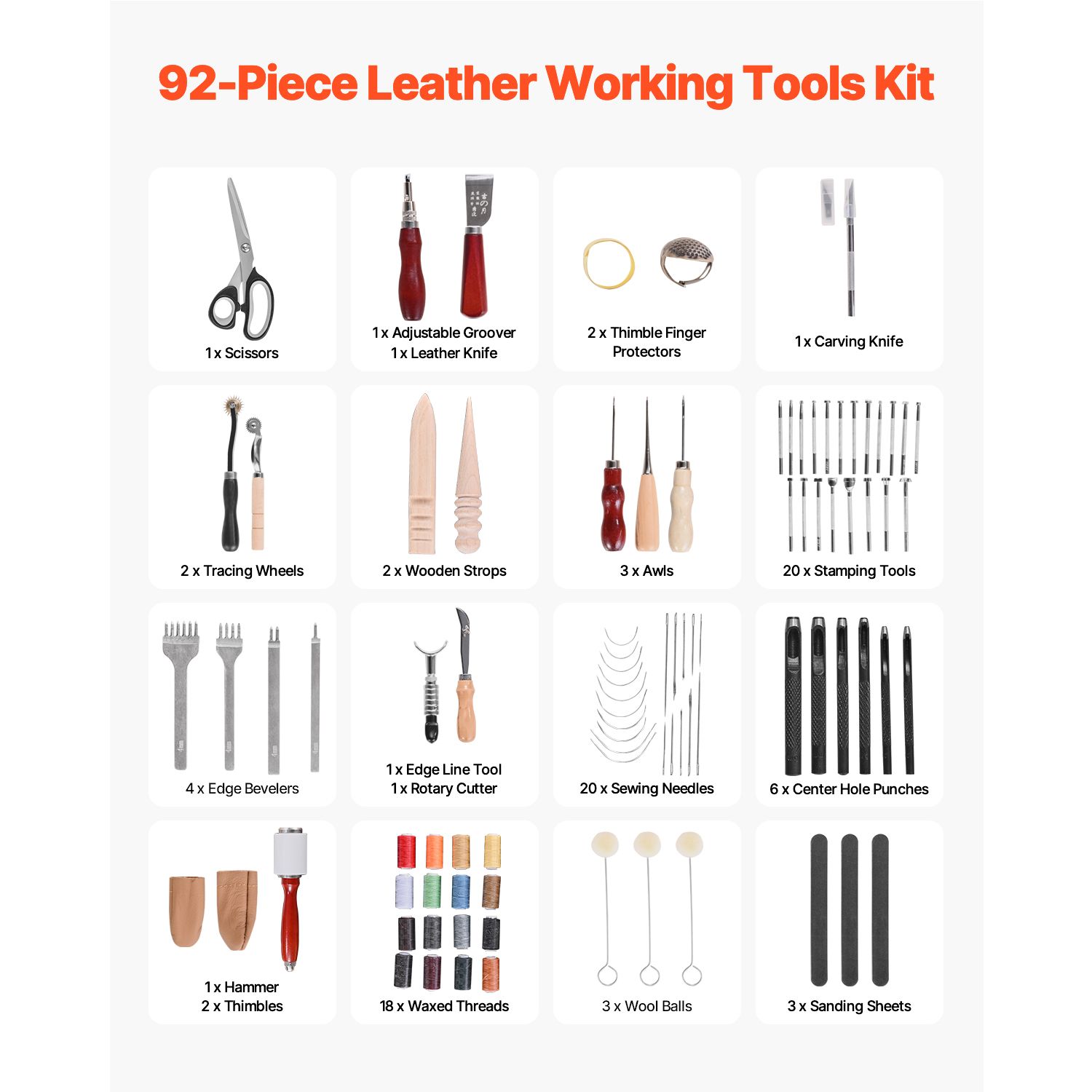 مجموعة أدوات العمل بالجلد، 92  - مراجعة Beginner Leatherwork Kit وسعره