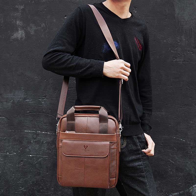حقائب جلدية أصلية متينة للرجال - مراجعة Leather Work Bag Men وسعره