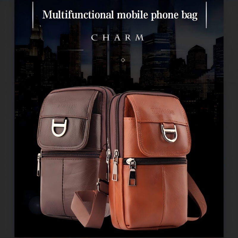 حقيبة خصر جلدية للرجال - حقيبة - مراجعة Leather Work Bag Men وسعره