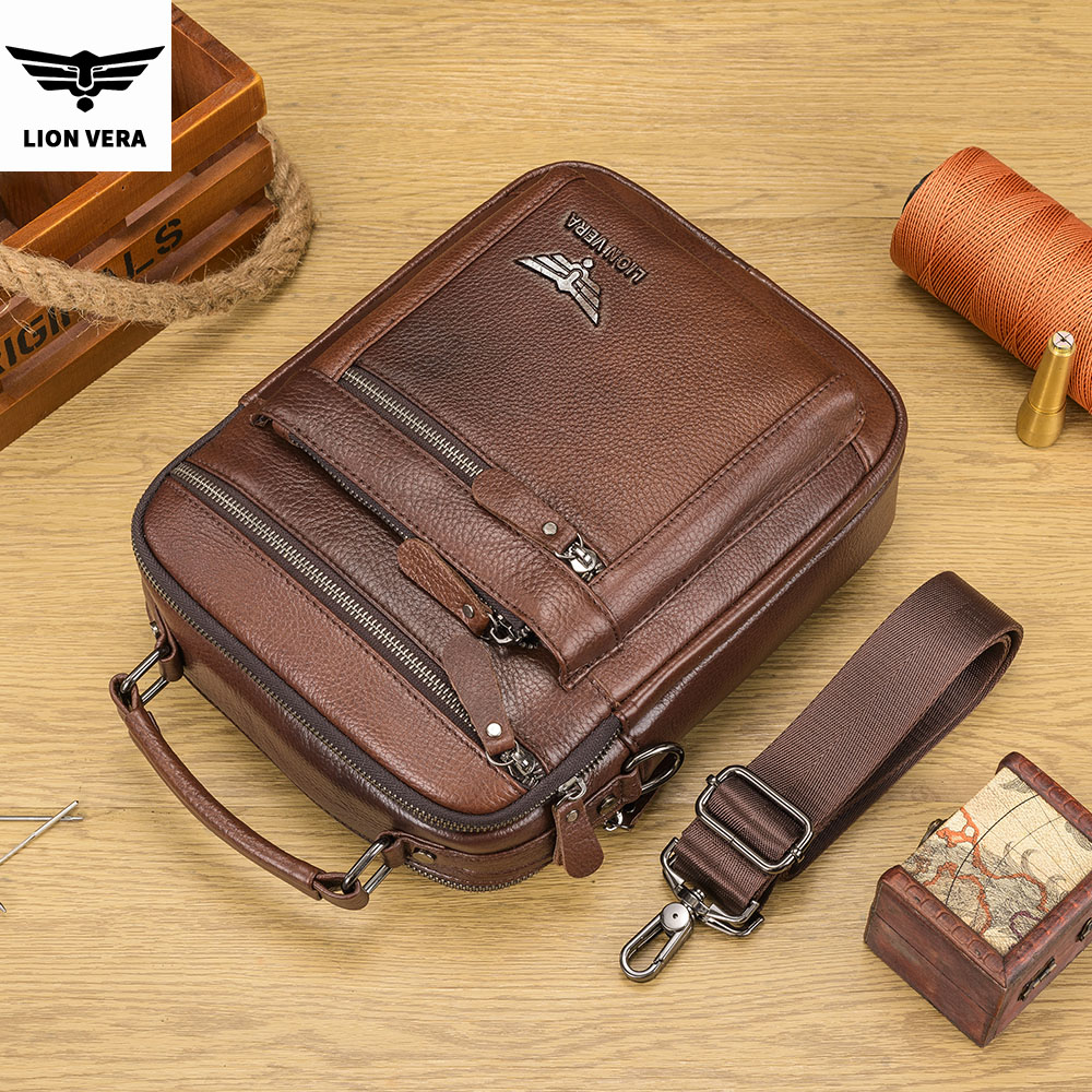 حقيبة كتف رجالية من LION VERA، - مراجعة Leather Work Bag Men وسعره
